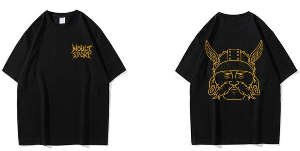 T-Shirt lifestyle moustachu - Unisexe - Oversized